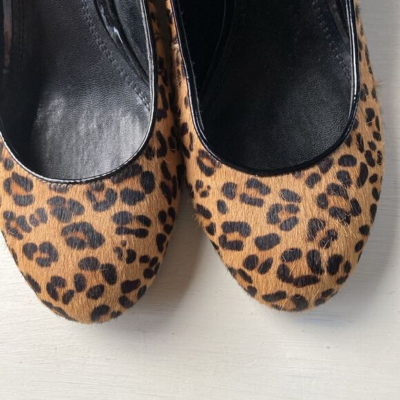 Franco Sarto Slip On Leopard Animal Print Calf Hair Wedge Size 7M - Picture 4 of 11